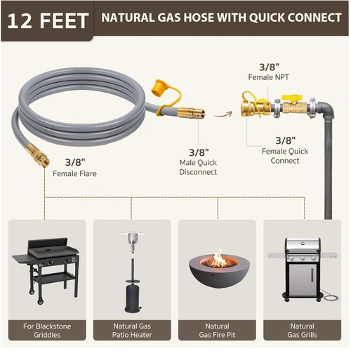 12ft natural gas hose - 12ft,